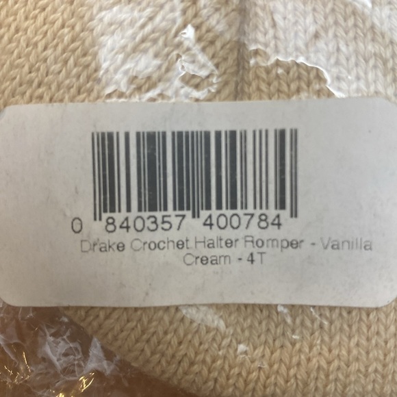 Bailey's Blossoms Drake Crochet Halter Tie Romper With Snap Closure - 3T & 4T - Picture 4 of 7